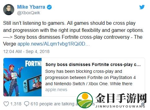 Xbox高管炮轰索尼：不听玩家意见 游戏都应该跨平台