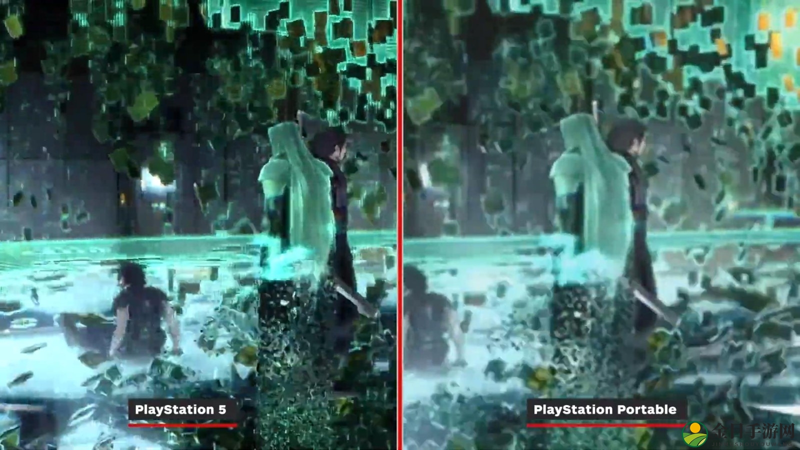 《最终幻想7：核心危机 再融合》PS5版与原版对比 画面提升