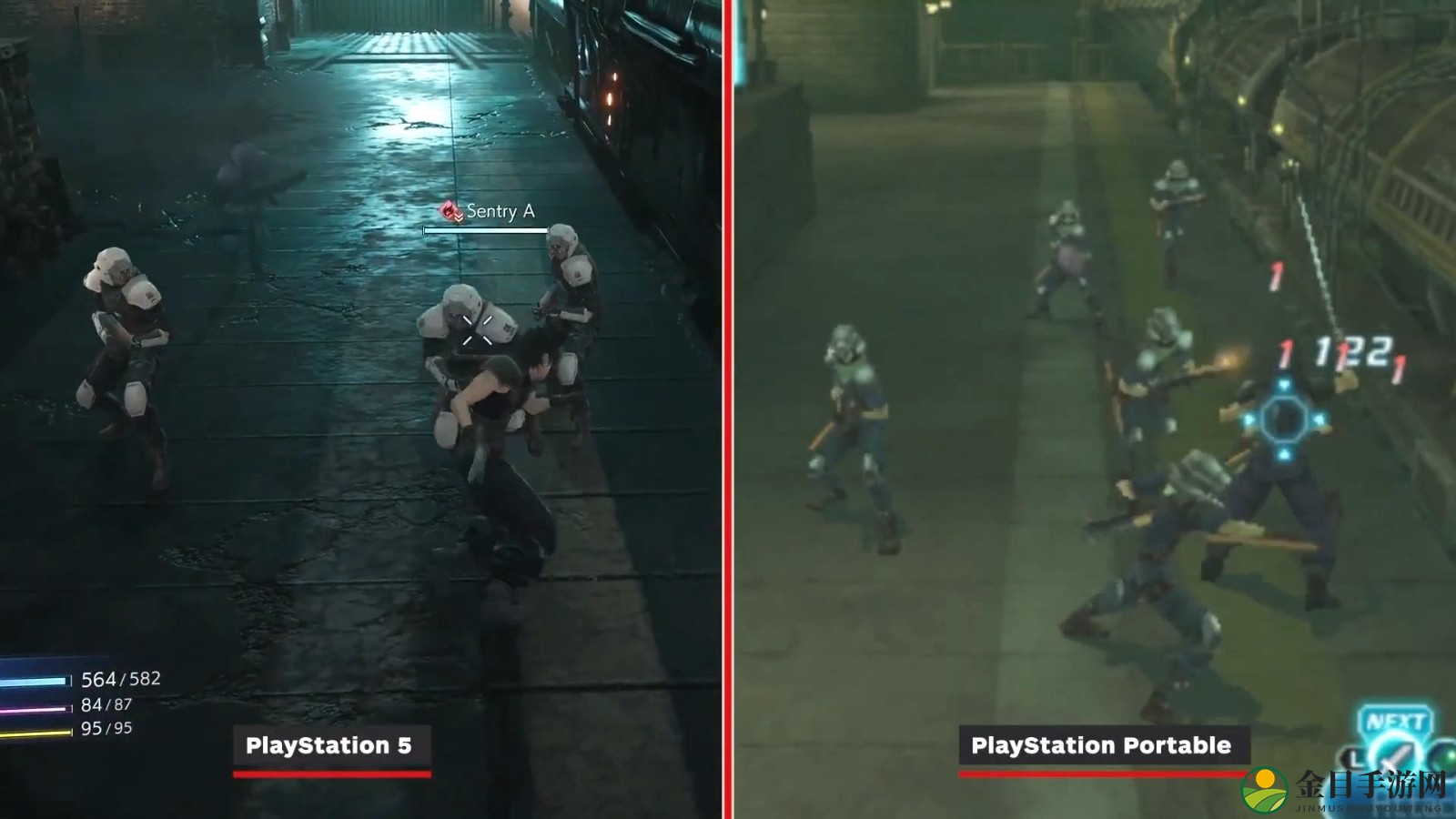 《最终幻想7：核心危机 再融合》PS5版与原版对比 画面提升