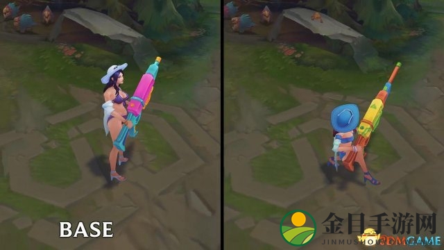《LOL》女警泳池派对比基尼炫彩皮肤演示 蓝色性感