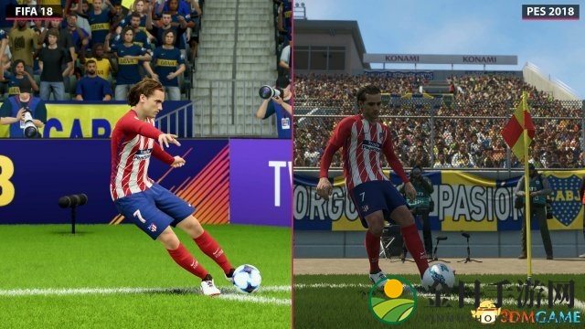 谁更强大？《FIFA18》Vs.《实况2018》画面对比