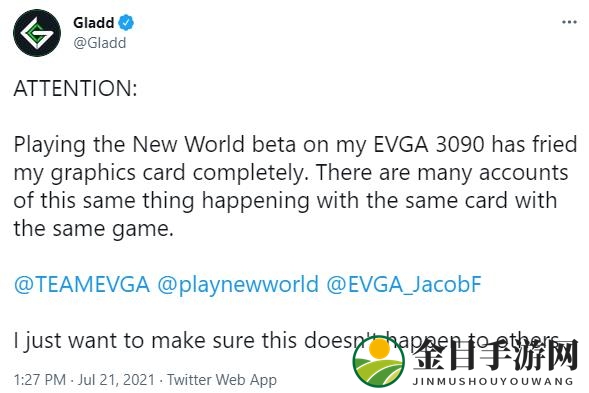 显卡杀手？运行MMO《新世界》B测导致RTX 3090显卡损坏